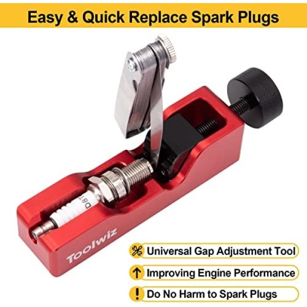 Toolwiz Spark Plug Gap Tool, Spark Plug Gapping Tool with 32 Blade Steel Feeler - Image 2