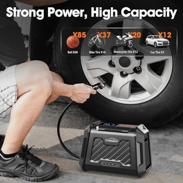 Carmot Tire Inflator Portable Air Compressor for Car, 180 PSI 3X Faster Cordless - Image 4