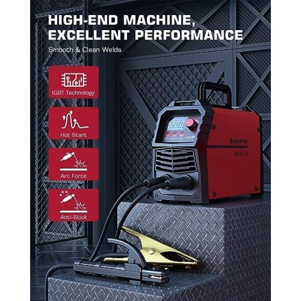 ARCCAPTAIN Stick Welder, [Large LED Display] 200A ARC/Lift TIG Welding Machine - Image 3