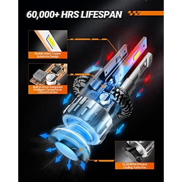 SEALIGHT H11/H9/H8 Low Beam 9005/HB3 High Beam LED Headlight - Image 8