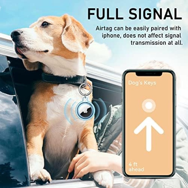 Waterproof Airtag Holder, DDJ 4 Pack Airtag Keychain, AirTag Case for Dog - Image 5