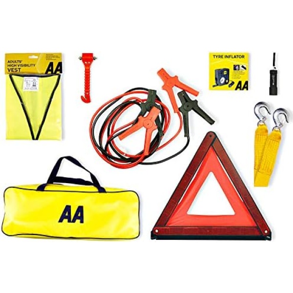 AA Vehicle Breakdown Safety Kit Plus AA5618 – Tyre Inflator, Warning Triangle - Image 2