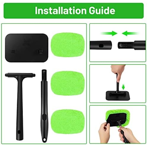 XINDELL 22 inch Windshield Cleaning Tool Kit - Interior Car Window Cleaner - Image 6