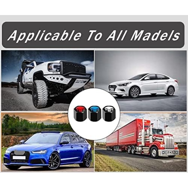 Ajxn 4 Pack Skull Car Wheel Tire Valve Stem Caps Airtight Dust Proof Covers - Image 6