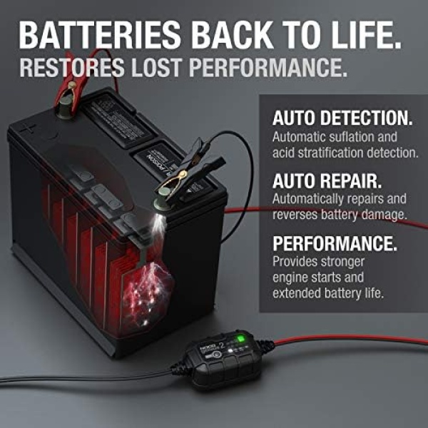 NOCO GENIUS2, 2A Car Battery Charger, 6V and 12V Automotive Battery Charger - Image 6