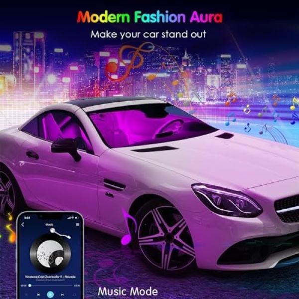 Keepsmile Car Accessories Interior Car LED Lights with Remote and APP Control - Image 6