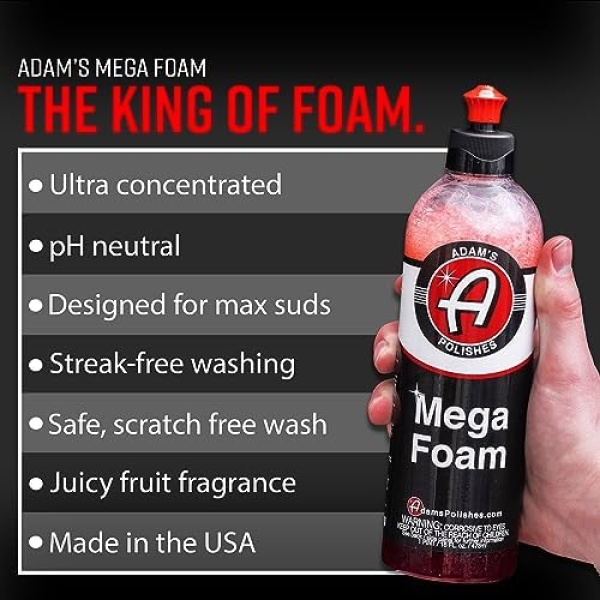 Adam’s Mega Foam 16oz - pH Best Car Wash Soap For Cannon, - Image 2