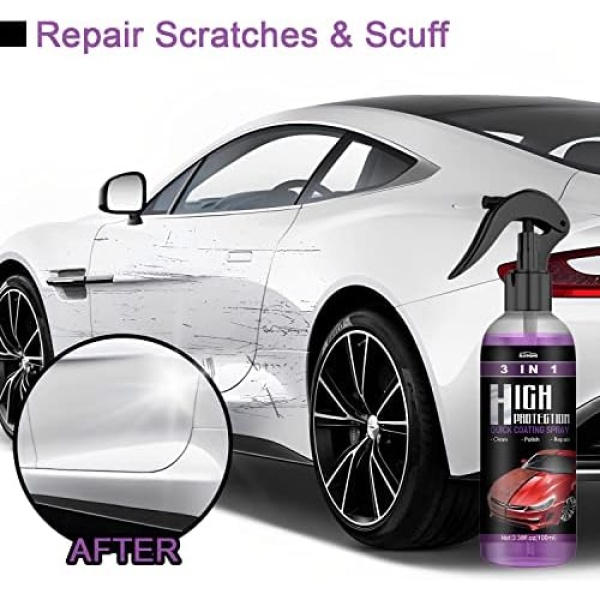 3 in 1 High Protection Quick Coating Spray, Car Scratch Nano Repair Spray - Image 3