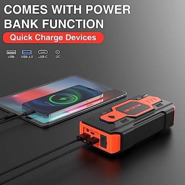 NEXPOW Battery Jump Starter 2500A Car Jump Starter (up to 8.0L Gas/8L Diesel - Image 5
