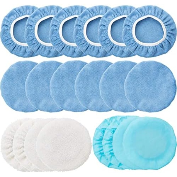 20 Pieces 9 to 10 Inches Buffer Pads Car Polisher Bonnet Orbital Buffer Bonnets