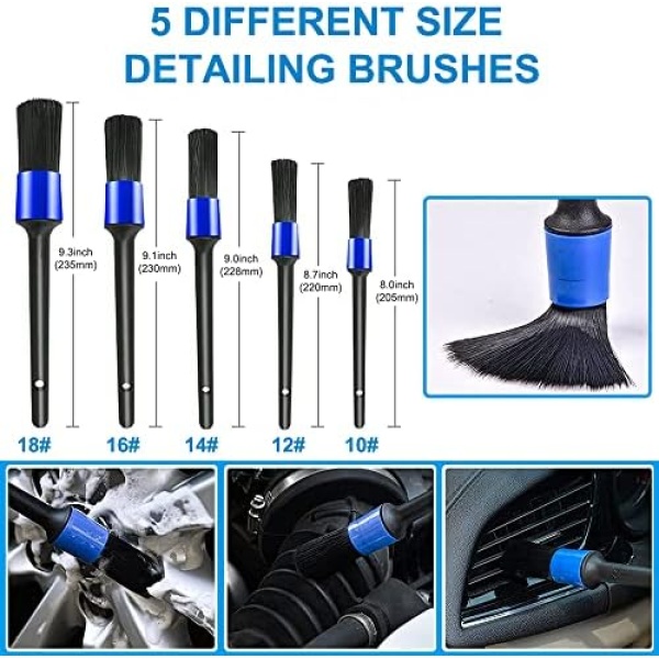 24PCS Car Detailing Brush Kit, YICOE Car Cleaning Kits with Auto Detailing Drill - Image 3