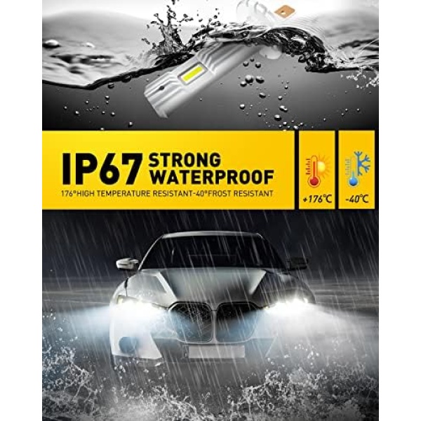 AUXITO 2023 Upgraded H1 LED Headlight Bulb, 6500K White - Image 8