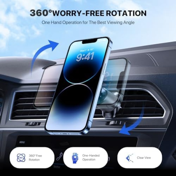 Miracase Magnetic Car Phone Holder, [Military-Grade Steel Double Hooks] Cell - Image 6