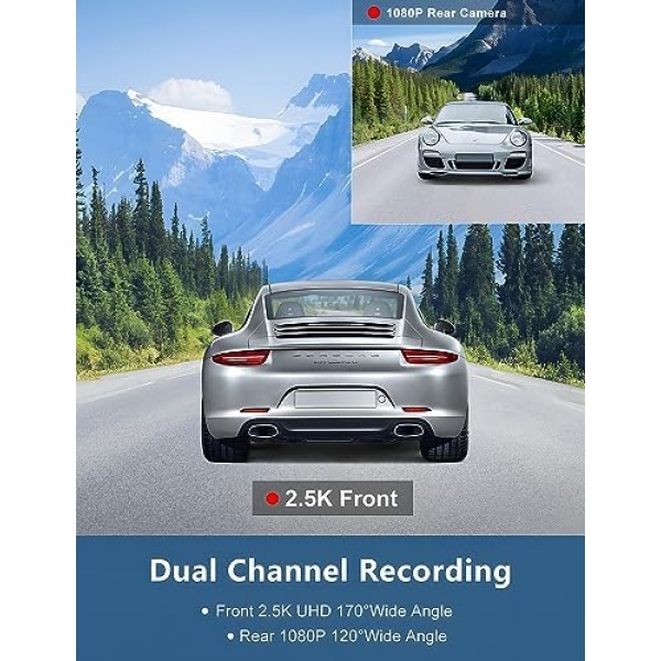 Dash Cam Front and Rear Camera, Otovoda 3Inch Screen Dash cam - Image 3