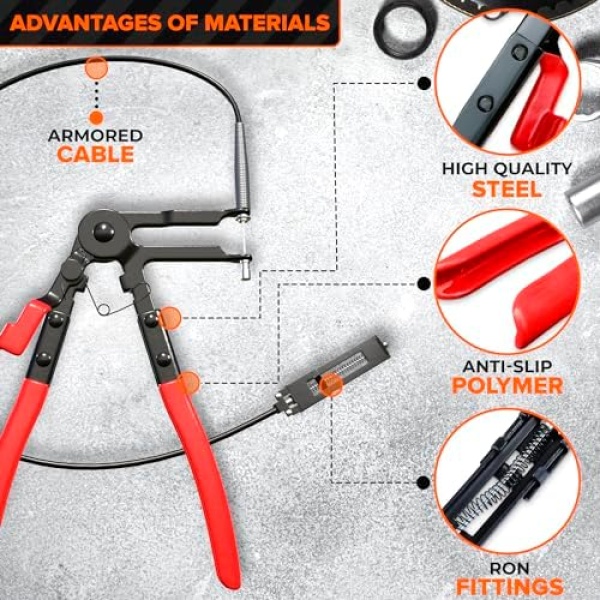 Radiator Hose Clamps Pliers Tool - Hose Clamp Plier Wire Clamp Tool Long Reach - Image 3