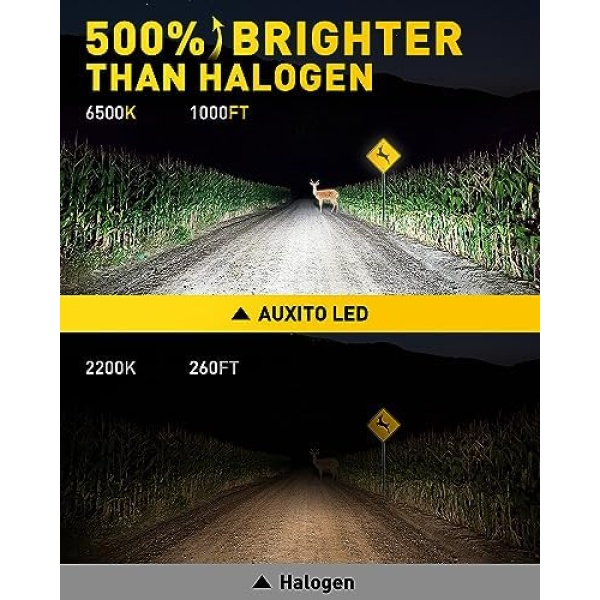 AUXITO 2023 Upgraded H1 LED Headlight Bulb, 6500K White - Image 2