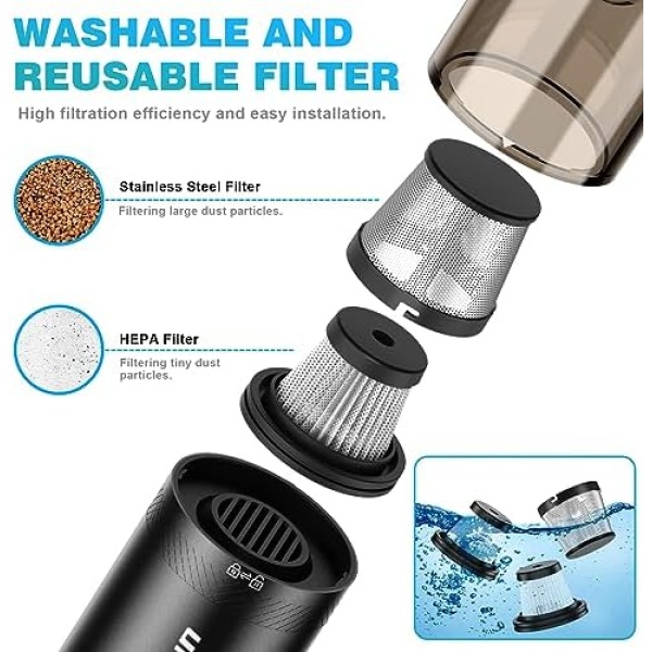 Handheld Vacuum Cordless, Upbooz Portable Car Vacuum, 14000PA - Image 6