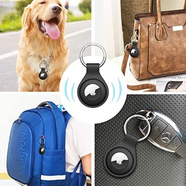 JETech Silicone Case for AirTag 2021 with Keychain, Protective Air Tag Holder - Image 2