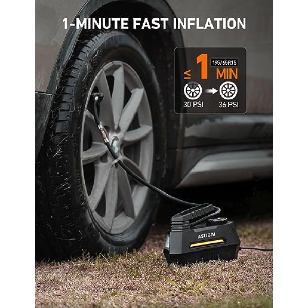 AstroAI Air Compressor Tire Inflator Portable Air Pump for Car Tires 12V DC Auto - Image 2