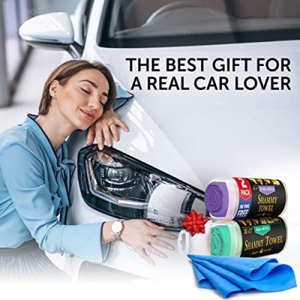 Premium 2pk + 1 Free Shammy Cloth for Car Drying - (26"x17") - Super Absorbent - Image 7