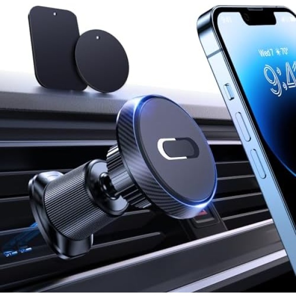 Miracase Magnetic Car Phone Holder, [Military-Grade Steel Double Hooks] Cell