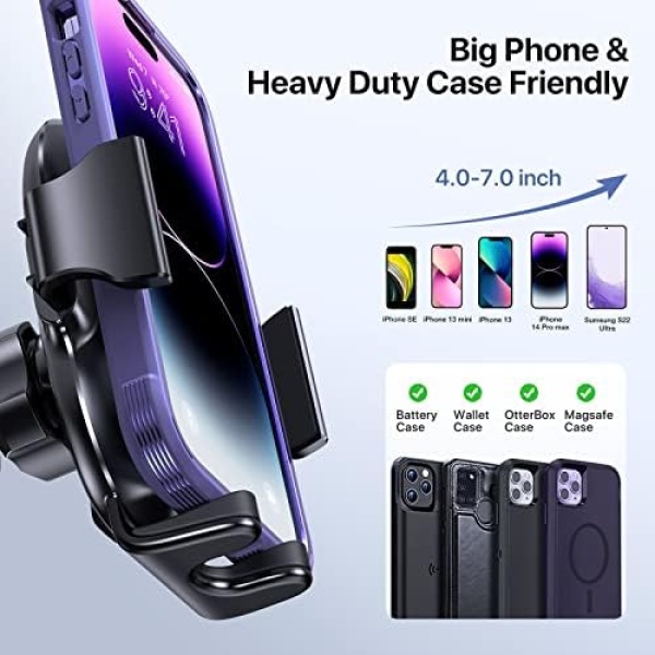 Miracase Car Phone Mount, [Thick Case & Big Phones Friendly] Long Arm Universal - Image 5