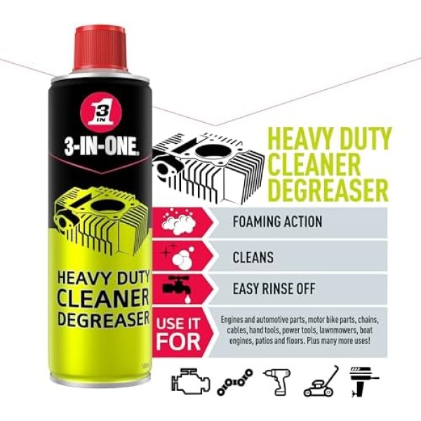 3-IN-ONE WD44605 Professional Heavy Duty Cleaner Degreaser 500ml - Image 3