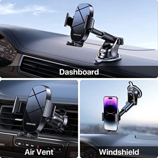 Miracase Car Phone Mount, [Thick Case & Big Phones Friendly] Long Arm Universal - Image 2