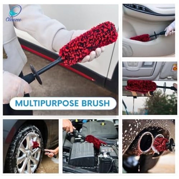 Clenzee Microfiber Wheel Brush - Soft Non Metallic Wheel Cleaner Brush - Image 5