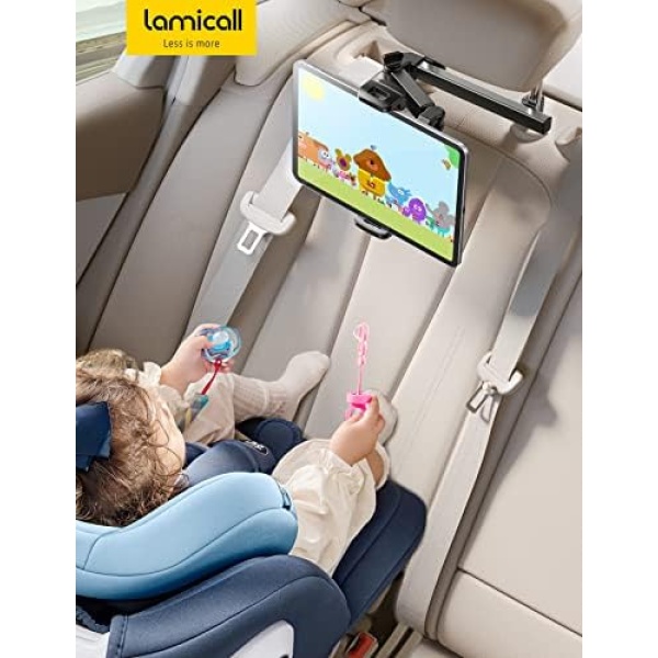 Lamicall Car Headrest Tablet Holder - [Extension Arm] 2023 Adjustable Tablet Car - Image 7