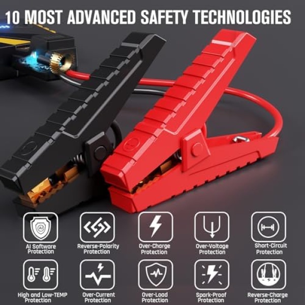 VTOMAN V10 Pro Jump Starter, 4500A Portable Car Starter - Image 5