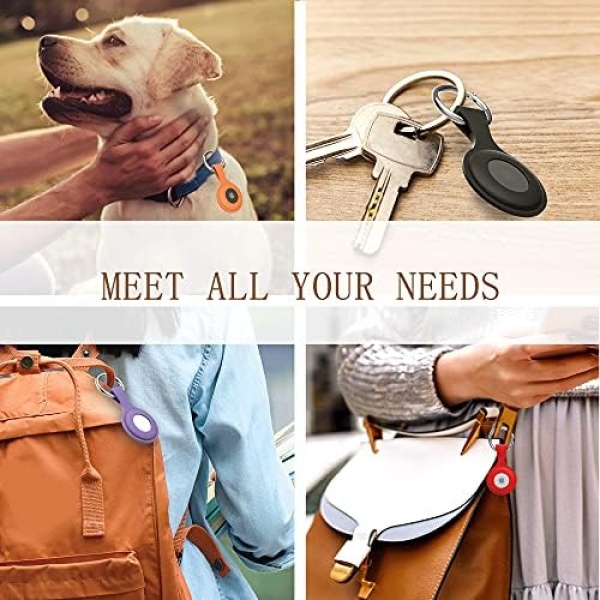 4 Pack AirTag Holder with Keychain - wanchel AirTag case with Anti-Lost Keychain - Image 5