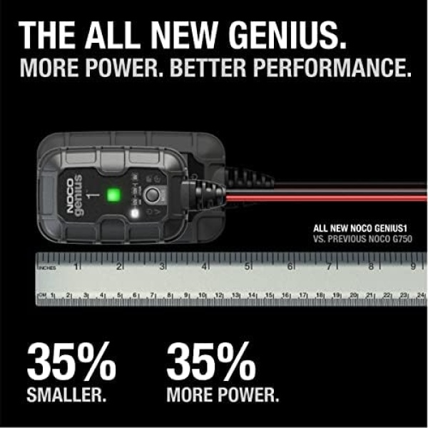 NOCO GENIUS1, 1A Car Battery Charger, 6V and 12V Automotive Battery Charger - Image 2
