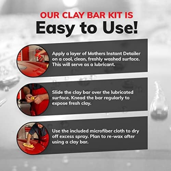 Mothers California Gold Clay Bar System for Car Detailing, Kit Includes - Image 3