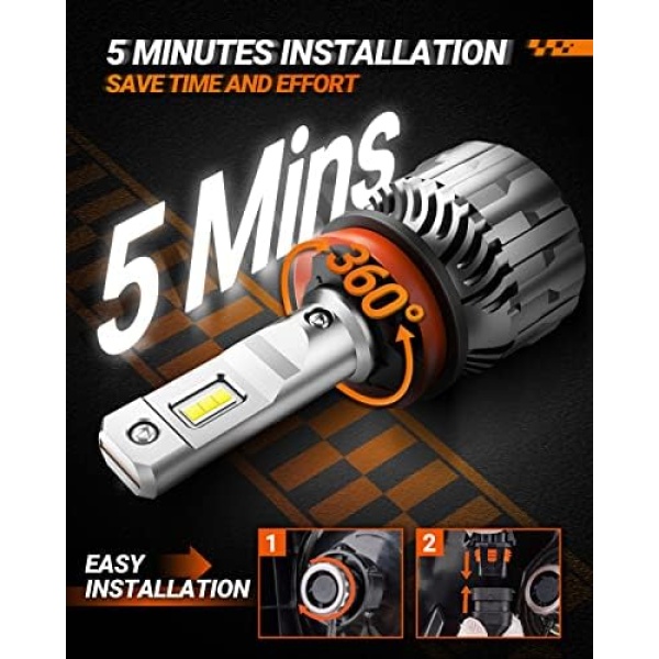 SEALIGHT H11/H9/H8 Low Beam 9005/HB3 High Beam LED Headlight - Image 5