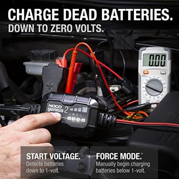 NOCO GENIUS2, 2A Car Battery Charger, 6V and 12V Automotive Battery Charger - Image 3
