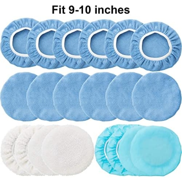 20 Pieces 9 to 10 Inches Buffer Pads Car Polisher Bonnet Orbital Buffer Bonnets - Image 2