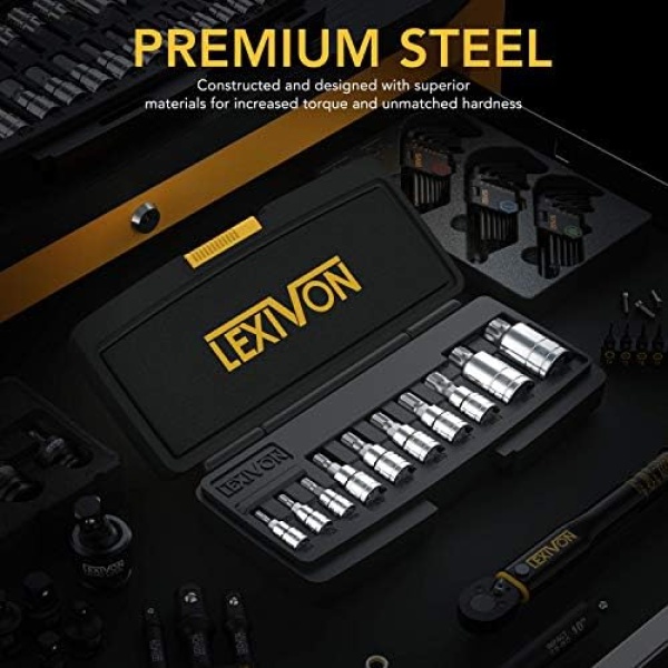 LEXIVON XZN Triple Square Spline Bit Socket Set, Premium S2 Alloy Steel - Image 2