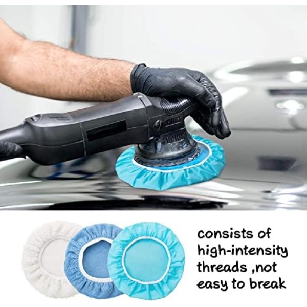 20 Pieces 9 to 10 Inches Buffer Pads Car Polisher Bonnet Orbital Buffer Bonnets - Image 7