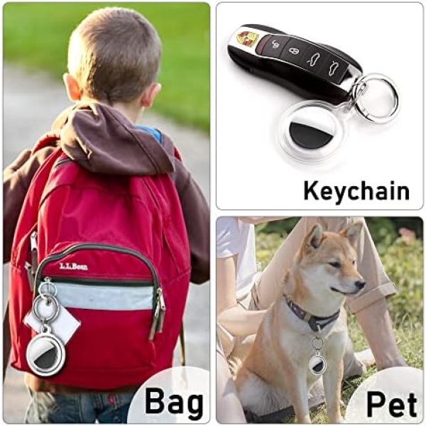 Waterproof Airtag Holder, DDJ 4 Pack Airtag Keychain, AirTag Case for Dog - Image 6