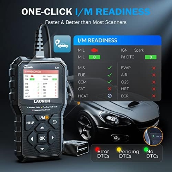 LAUNCH OBD2 Scanner CR529 One-Click I/M, Full OBDII Code Reader, 5 Years Quality - Image 3