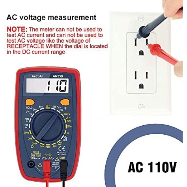 AstroAI Multimeter 2000 Counts Digital Multimeter with DC AC Voltmeter - Image 2