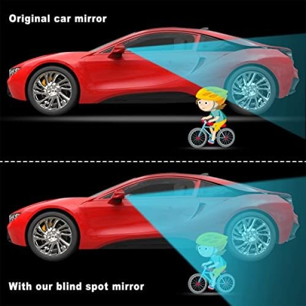 4 Pieces Fan-Shaped Automobile Rear Blind Spot Mirror, 360 Degree Rotating - Image 4