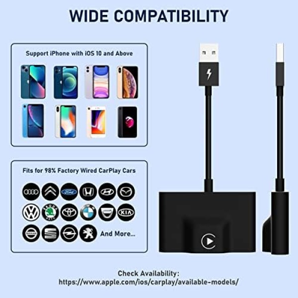 Teeran CarPlay Wireless Adapter for Factory Wired CarPlay 2023 Upgrade Plug - Image 6