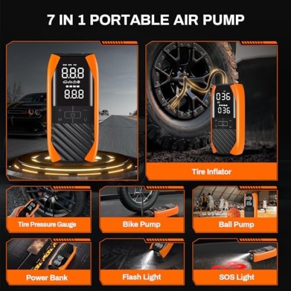 Kapopop K1 Tire Inflator Portable Air Compressor,150 PSI Electric Air Pump - Image 6