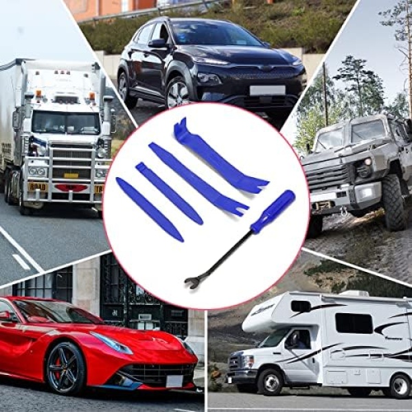 BLAU GRUN 5PCS Auto Trim Removal Tool Kit, Car Interior Door Panel Clip Fastener - Image 8