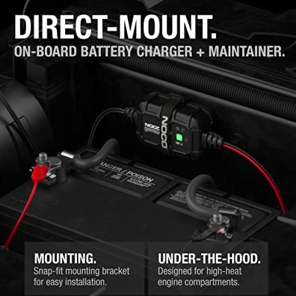NOCO GENIUS2D, 2A Direct-Mount Onboard Car Battery Charger, 12V Automotive - Image 2