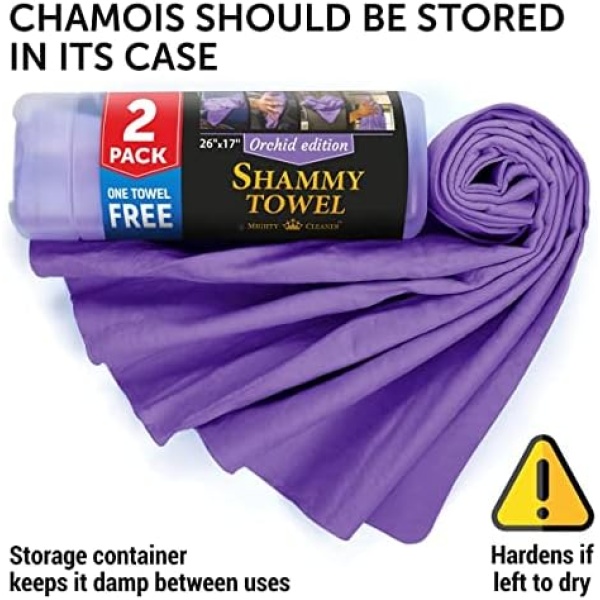 Premium 2pk + 1 Free Shammy Cloth for Car Drying - (26"x17") - Super Absorbent - Image 6