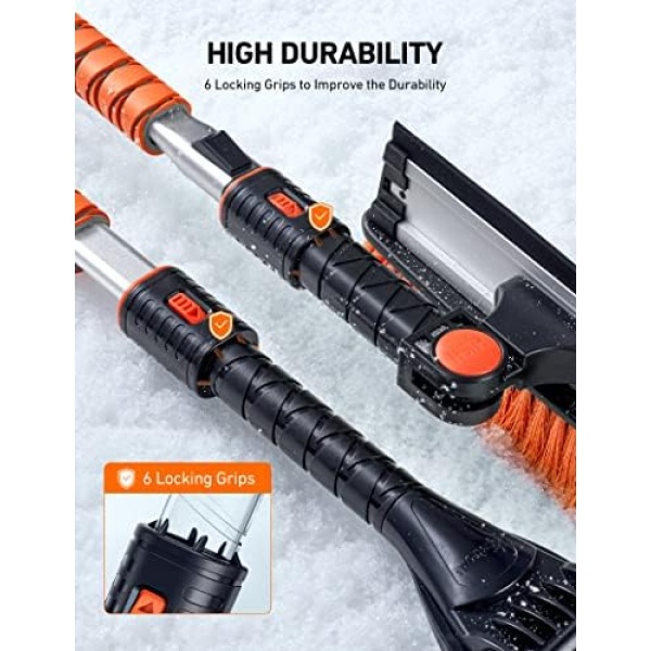 AstroAI 47.2" Ice Scrapers for Car Windshield, 3 in 1 Sturdy Snow Brush - Image 4