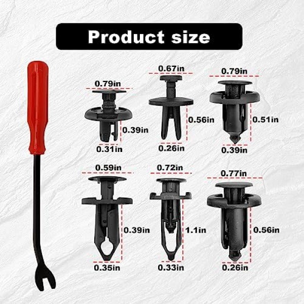 120pcs Retainer Clips Push Type Fasteners 6.8mm 8mm 9mm 10mm - Expansion Screws - Image 2